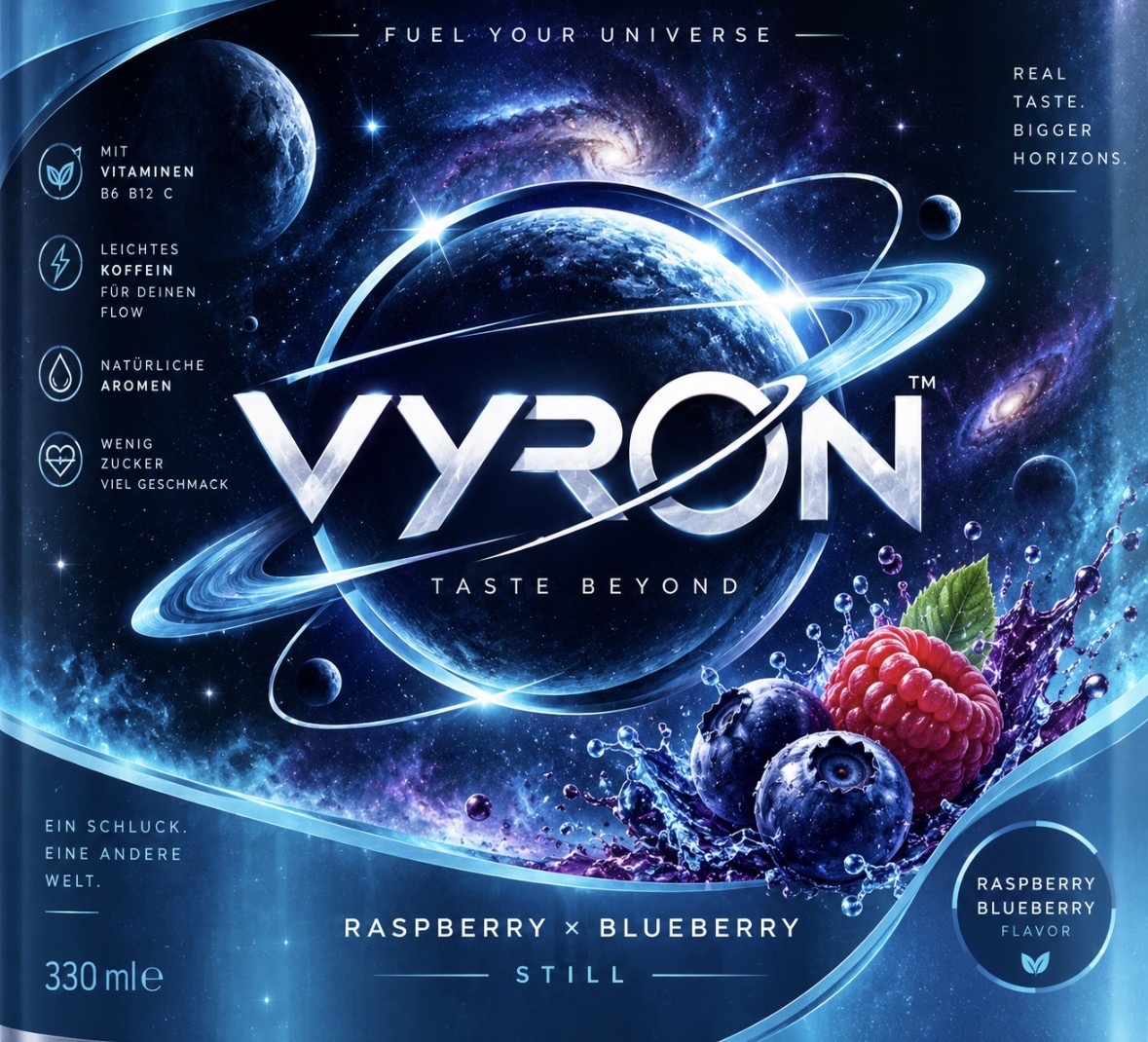 VYRON Raspberry Blueberry Getränkedesign